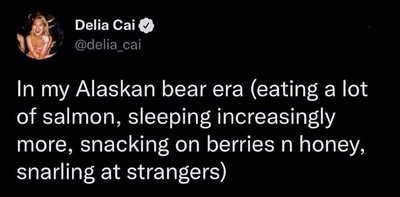 I'm in my Alaskan bear era apparently. Who wants to join my hibernation party?