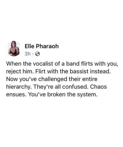 Basically the ultimate band sabotage …