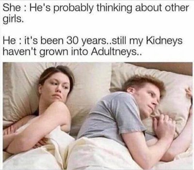 She thinks he's thinking about …