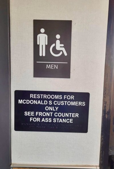 Pretty sure the sign meant to say 'assistance' but this is way funnier.