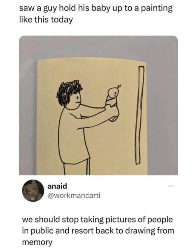 Imagine if we all just drew our kids next to paintings instead of taking those awkward photos