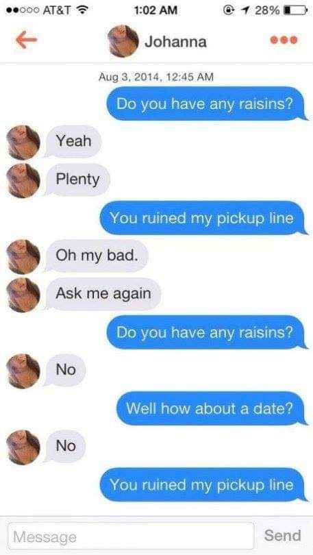 When your pickup line is so bad it needs to be explained twice