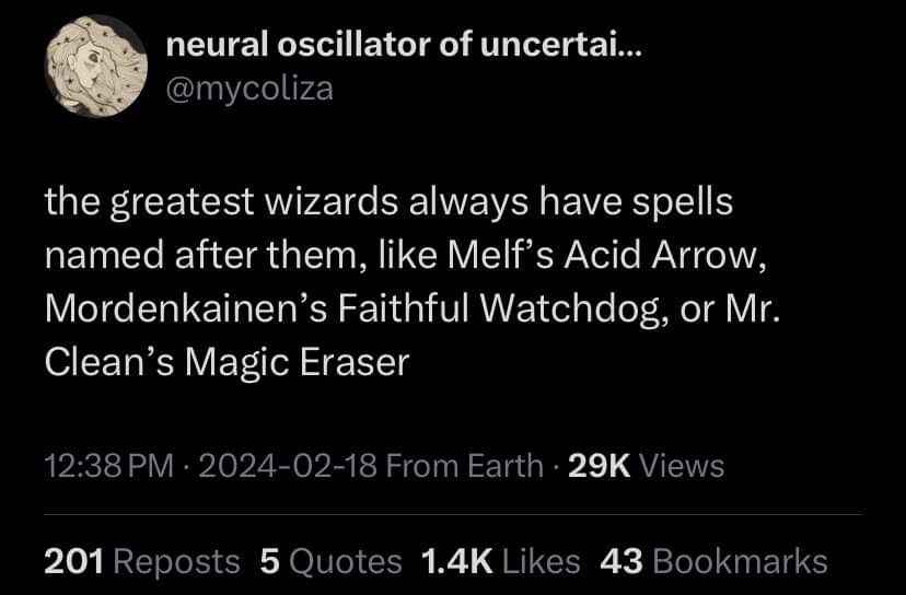 Wait, Melf's Acid Arrow, Mordenkainen's Faithful Watchdog, or Mr. Clean's Magic Eraser? That's a power ranking.