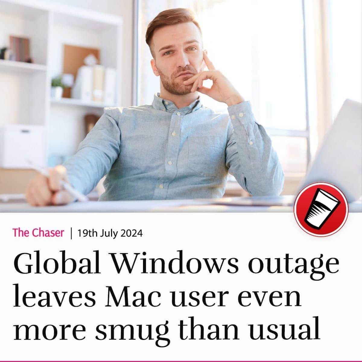 When a global Windows outage just confirms your Mac user superiority complex lol