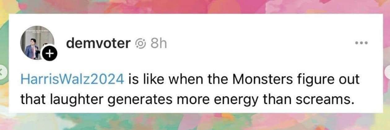 LOL when the Monsters Inc. logic applies to politics