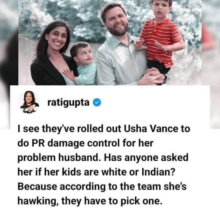When the PR team makes you choose your kids' race for damage control lol