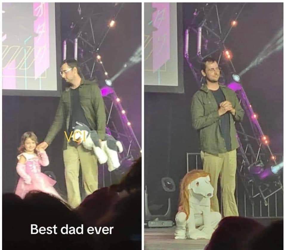 When you agree to dress up for your kid's school play but really commit to the character.