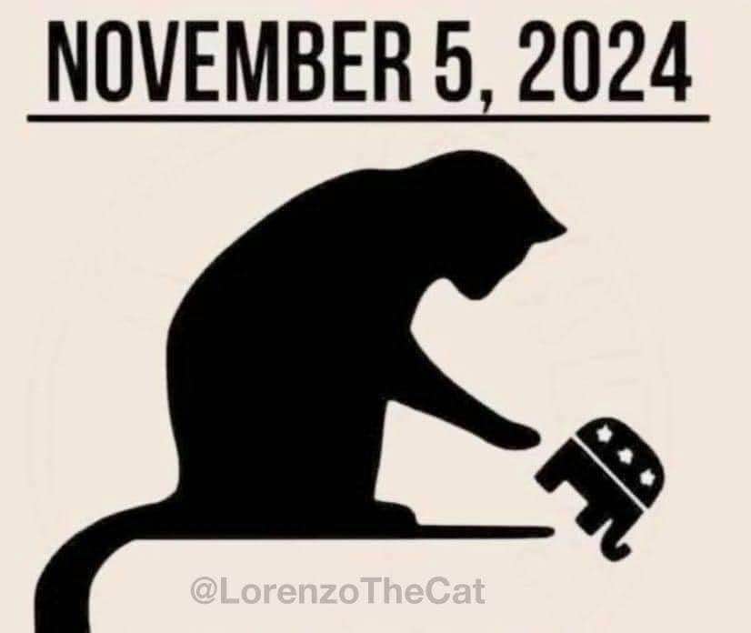 When November 5, 2024, is election day and you're a cat about to mess with the Republican elephant