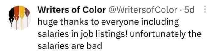 Appreciate the honesty in job listings, even if the salaries are terrible lol