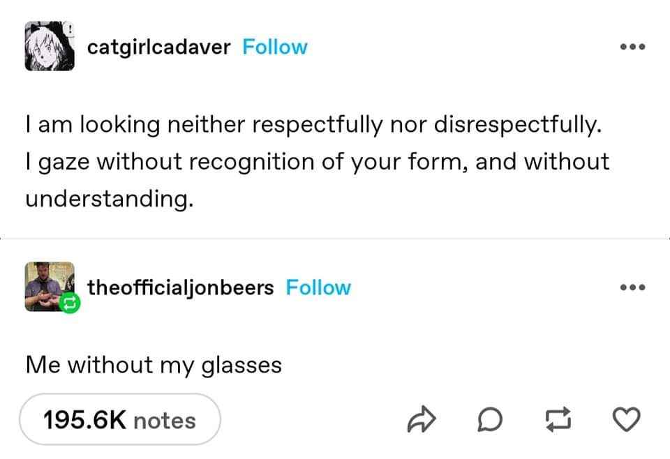 This is literally me trying to see anyone without my glasses on.