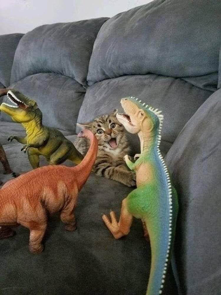 Me trying to explain why I was late to work when my boss is a dinosaur.