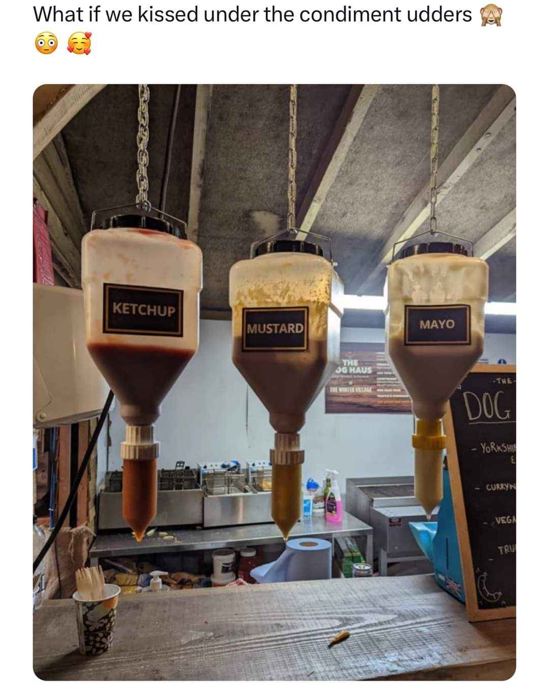 When you're trying to have a romantic moment but the condiments look like udders