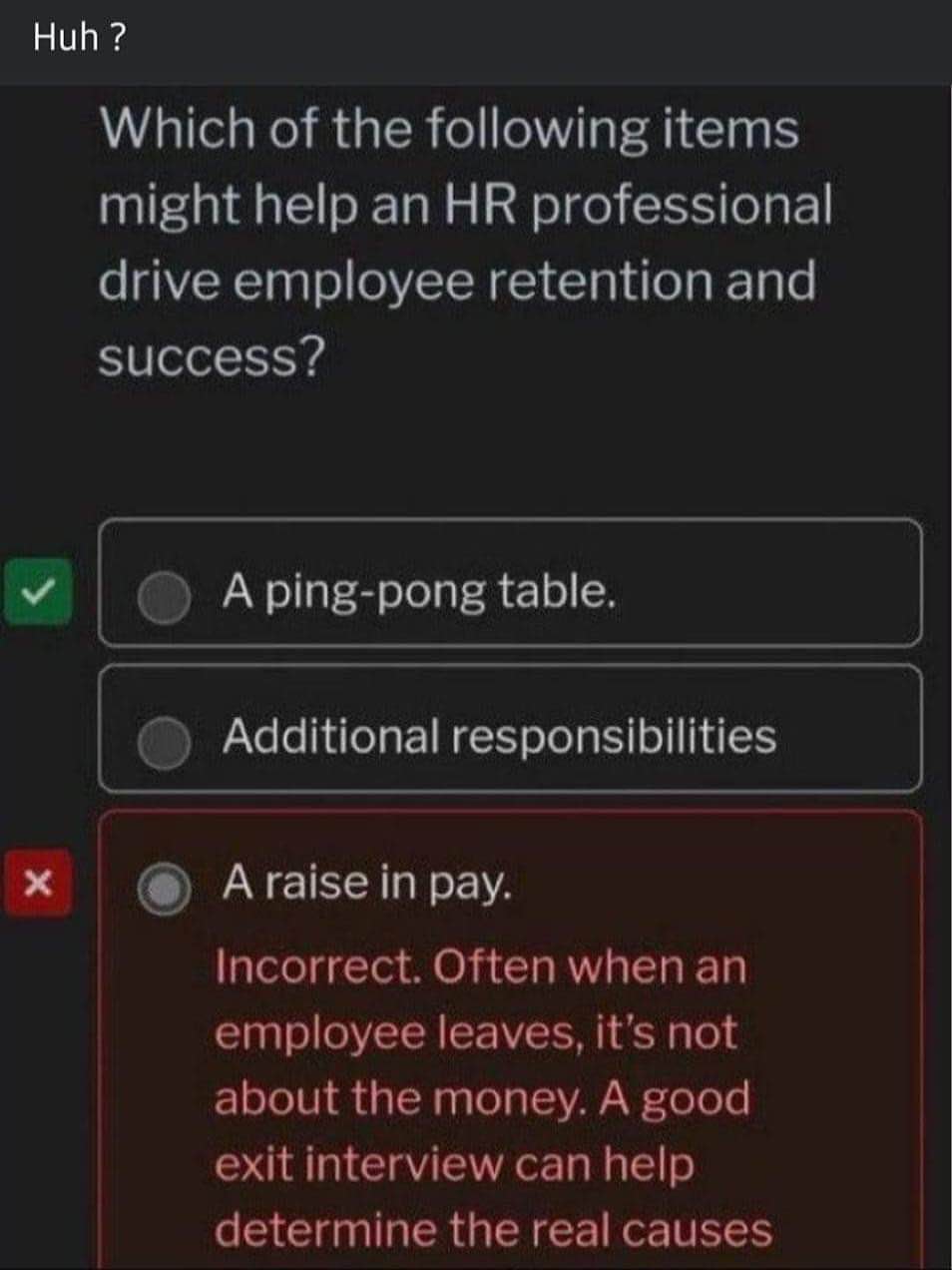 Tell me you work in HR without telling me you work in HR. Apparently, a ping pong table is more important than a raise.