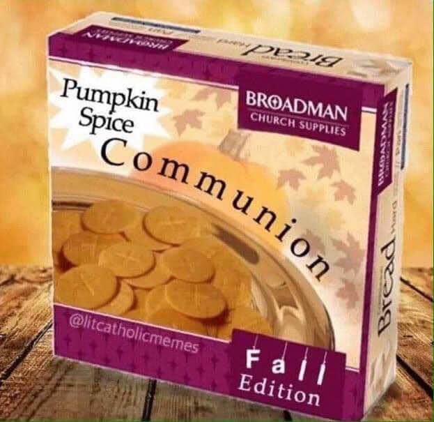 Pumpkin spice communion wafers for your fall church needs lol