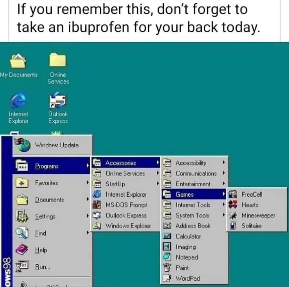 Remembering Windows 98 games means you're officially old lol