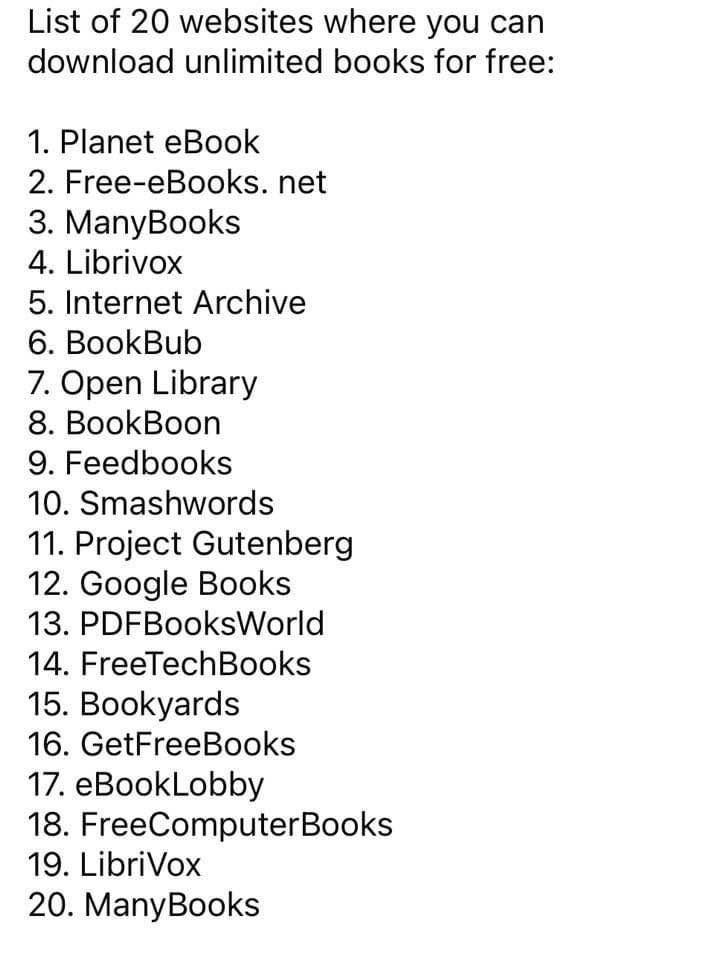 When you need to download unlimited books for free and the list is just the first few entries.