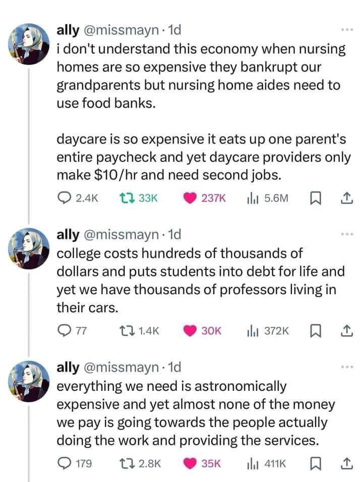 This person is laying out the wild logic of the current economy and it's getting real