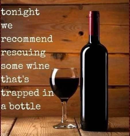 Tonight's plan: liberate some wine from its glass prison.