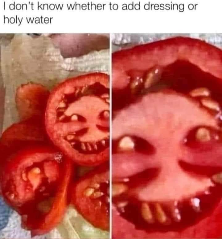This tomato face looks like it's seen some things, or maybe it's just going bad?