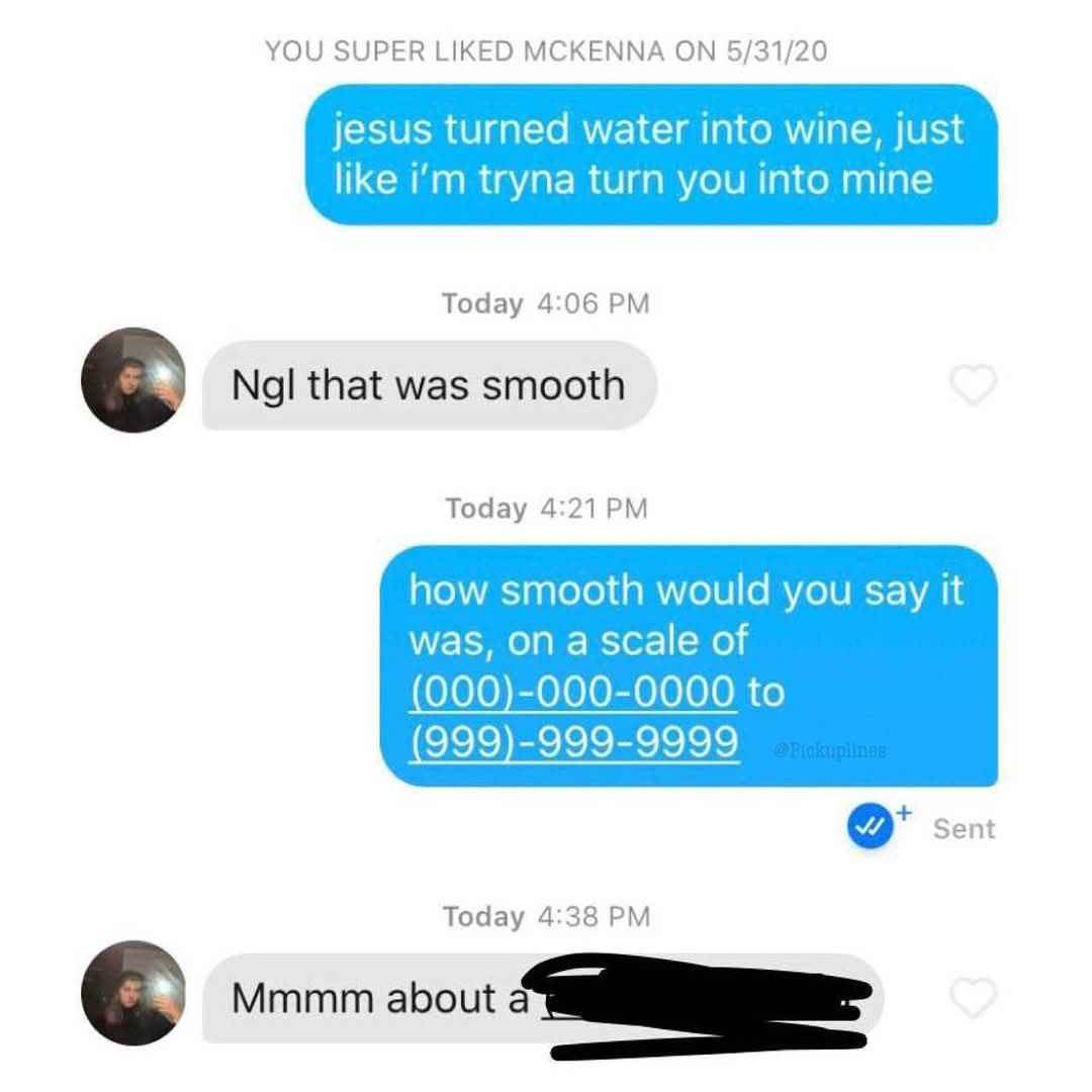When you try to be smooth but then have to rate your own pick-up line