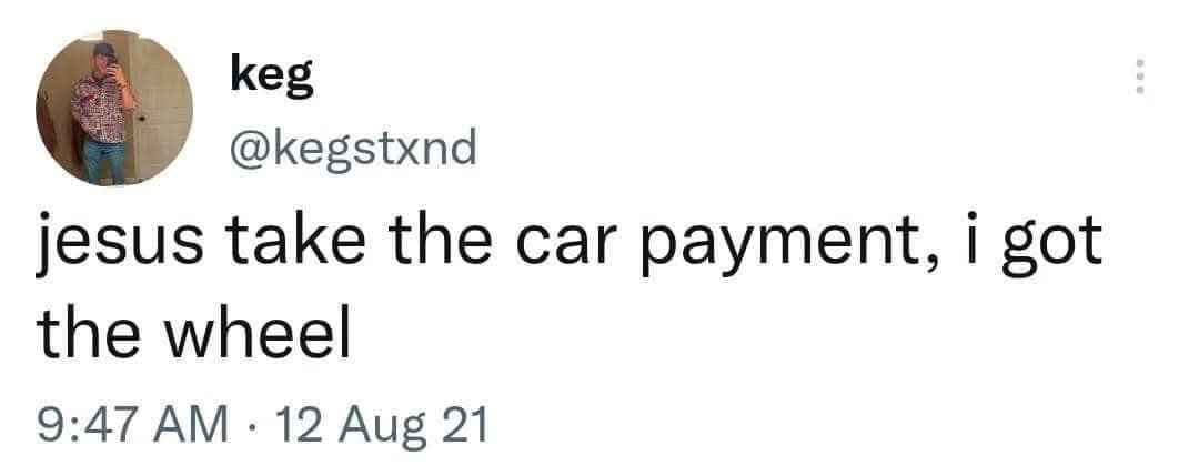 When you're broke but still want to drive somewhere nice