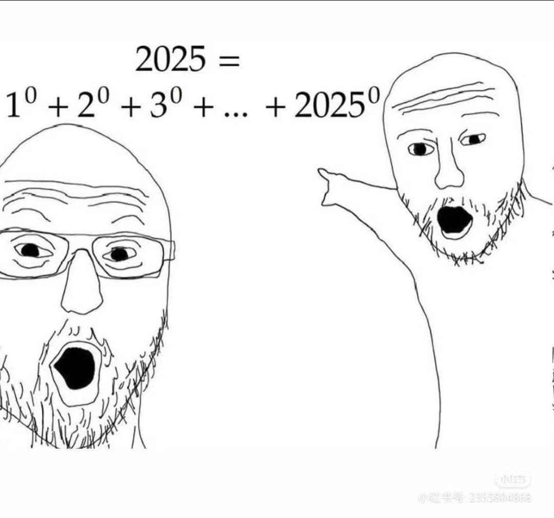 When you realize that any number to the power of 0 is 1 and the math suddenly makes sense