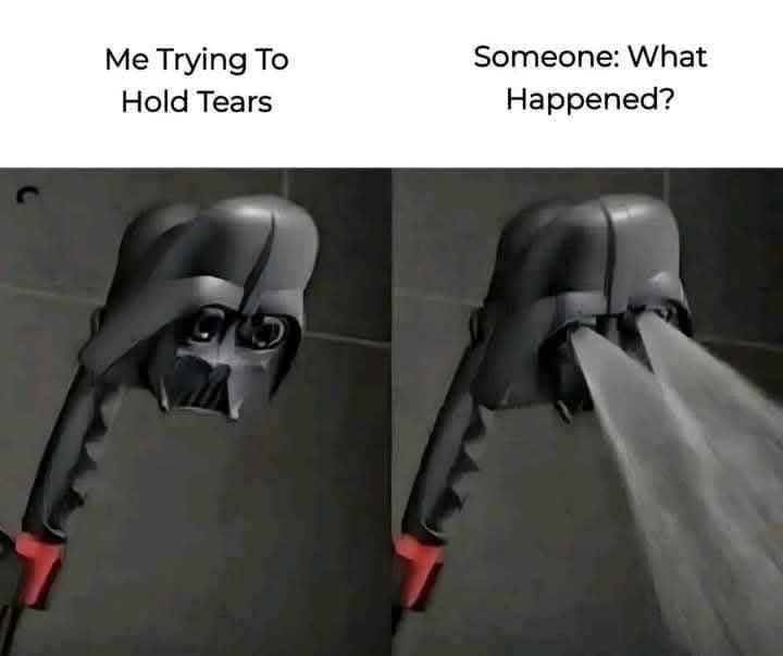 Me trying to hold it together, then someone asks what's wrong.
