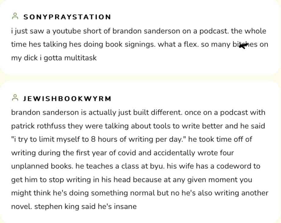 brandon sanderson just out here writing novels during covid and acting like it's not a big deal