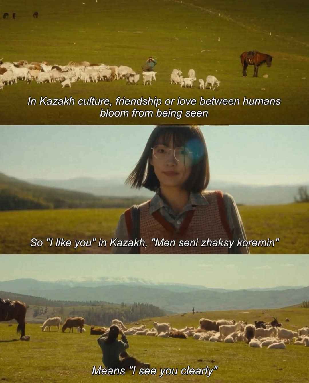 So instead of saying 'I like you', Kazakhs say 'I see you clearly'. My dating app bio is about to change