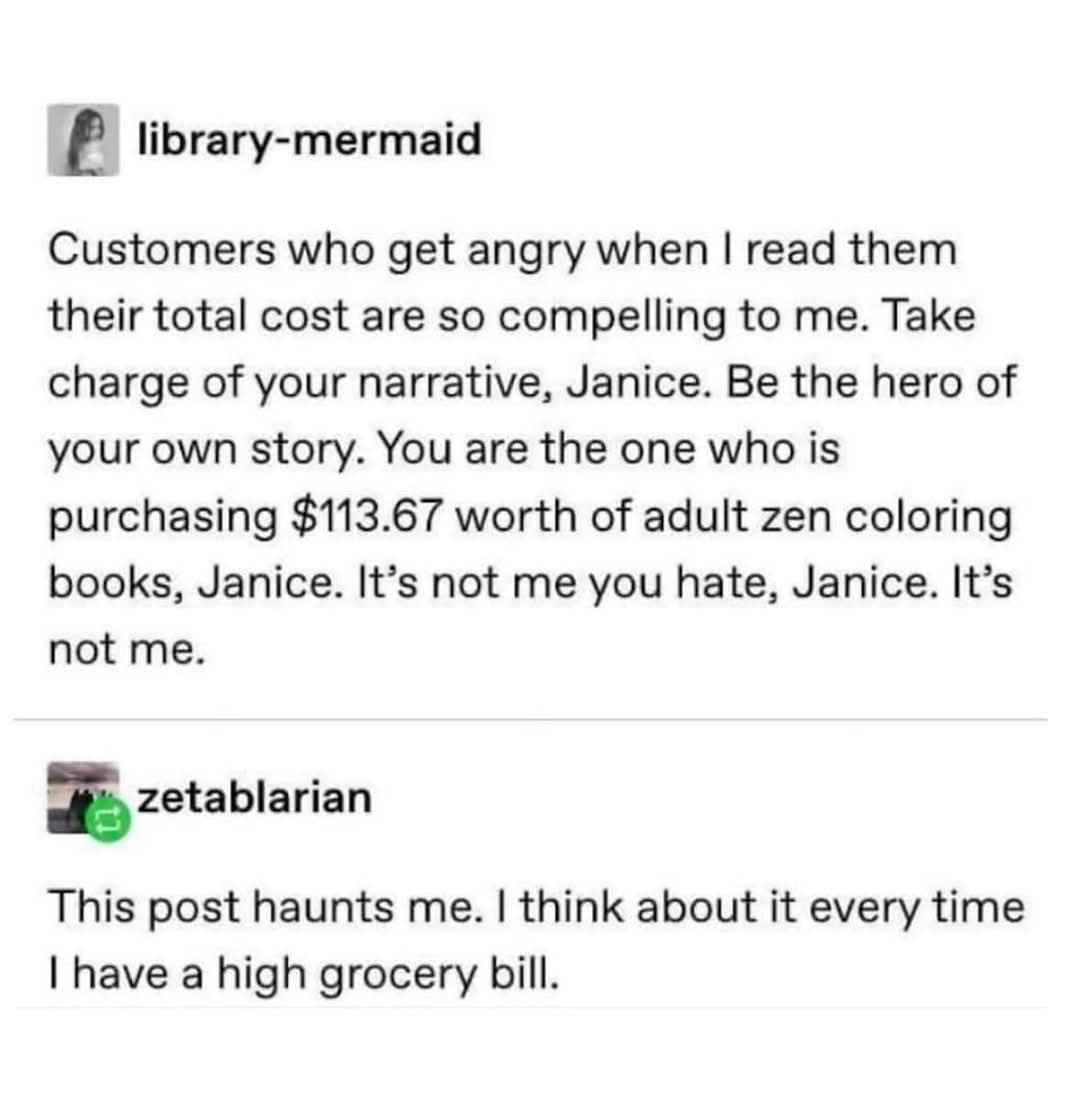 When you buy $113 worth of adult coloring books and the cashier reads out the total like you're the villain.