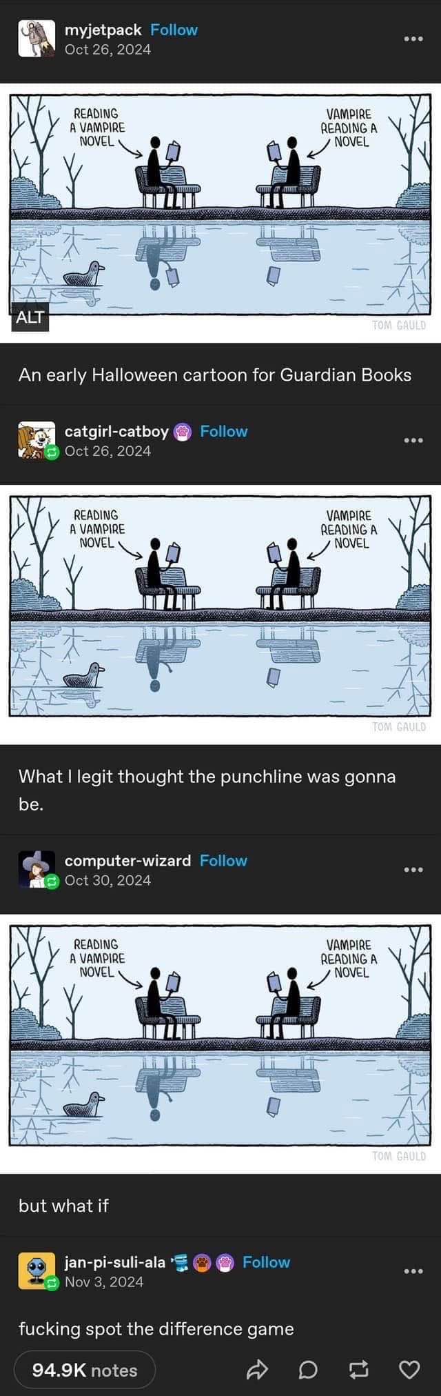 lol it's just a duck and a reflection, not a secret vampire party
