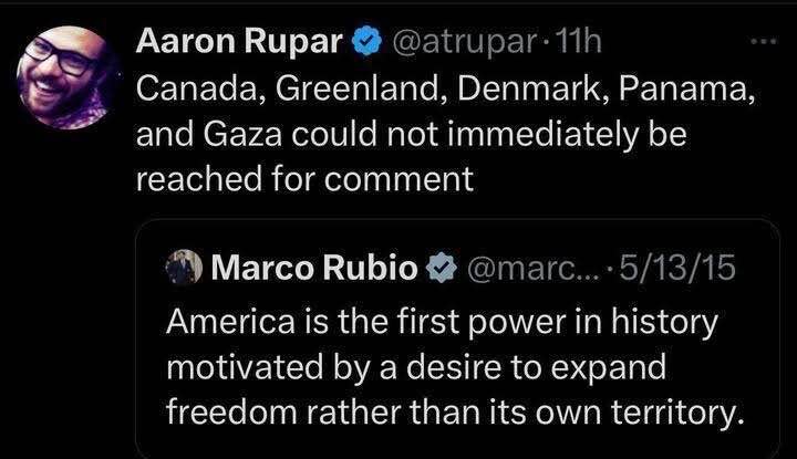 Oof, someone's old tweet about America trying to expand freedom backfiring after another country couldn't be reached for comment