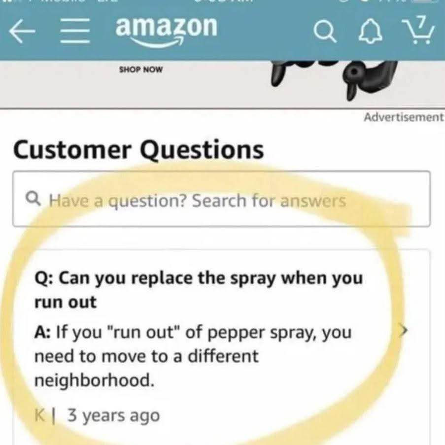 This Amazon review for pepper spray is a whole mood
