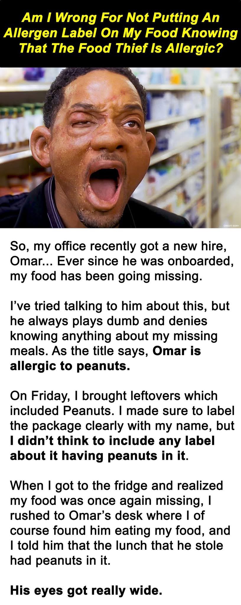 When you get revenge on the office food thief using their own allergy lol