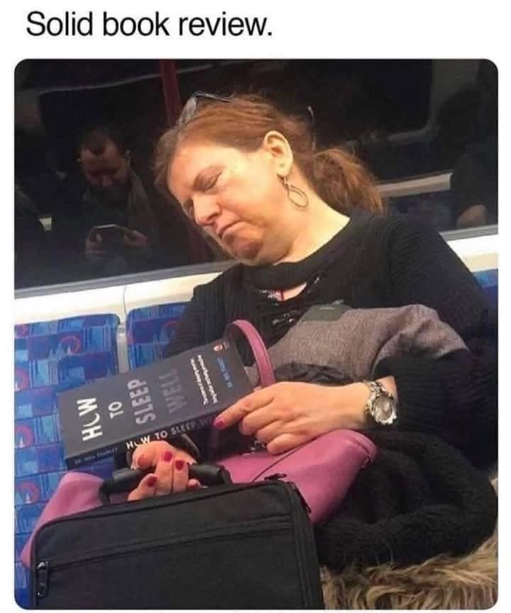 She really gave "How to Sleep Well" the ultimate review.