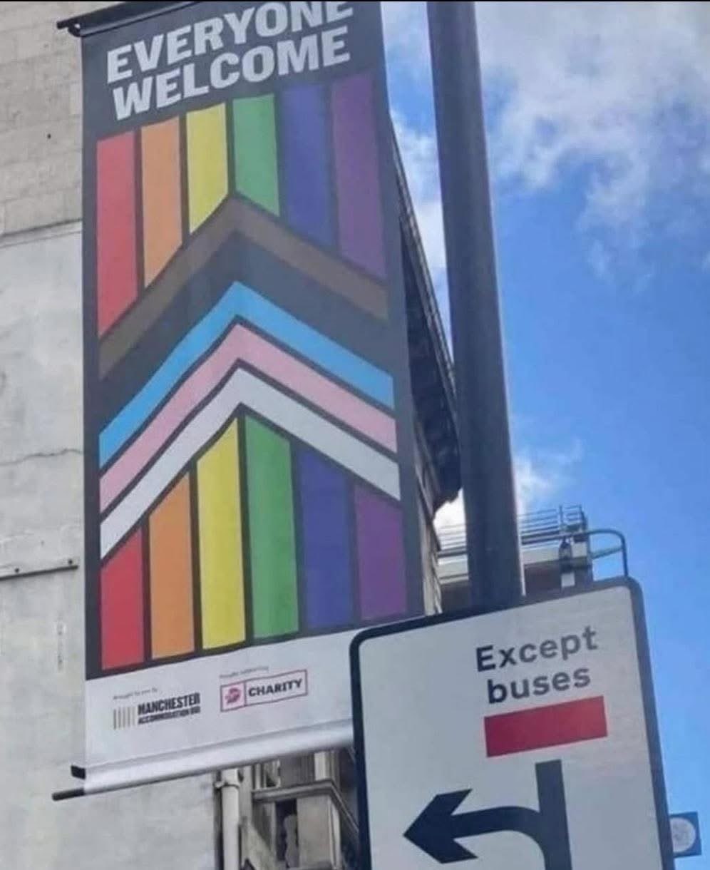 Everyone's welcome, except for the buses apparently.