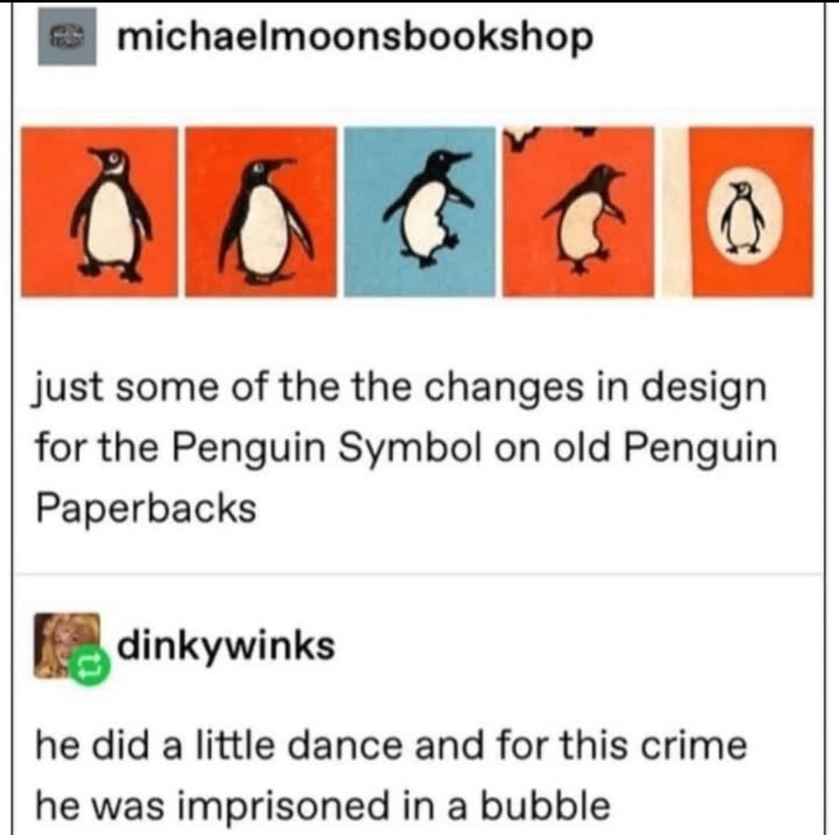 Someone jazzed up the Penguin logo and now he's in jail in a bubble