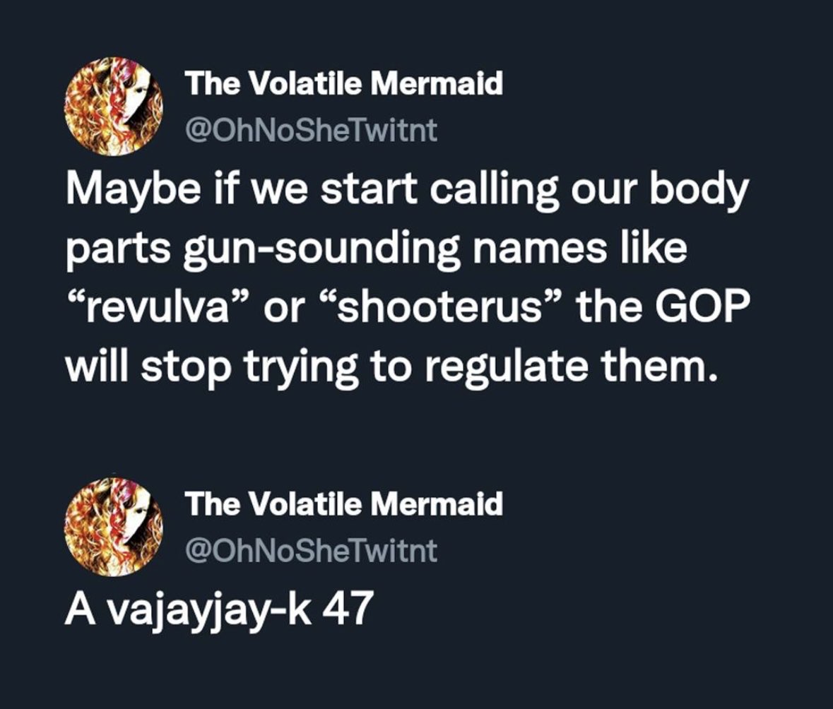 Lol, someone invented "vajayjay-k 47" as a gun-sounding name for body parts to troll the GOP