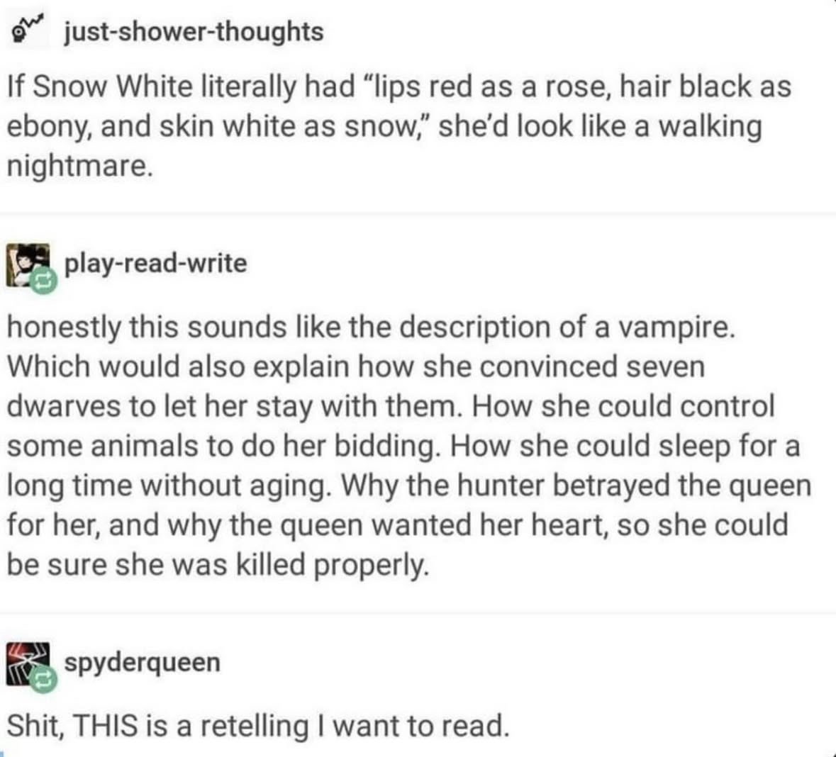 Wait, Snow White was a vampire all along??