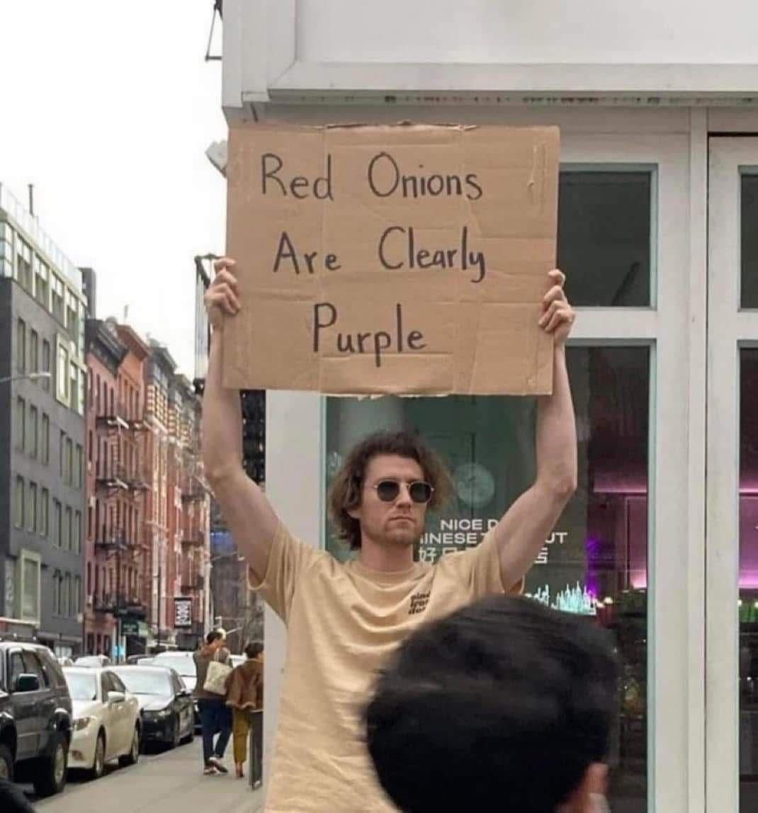 Someone's gotta say it: red onions are actually purple.