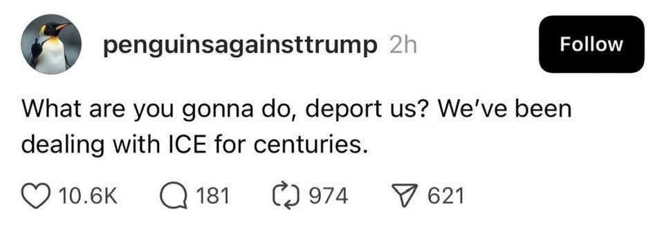 This account is out here saying they've been dealing with ICE for centuries like it's a normal Tuesday