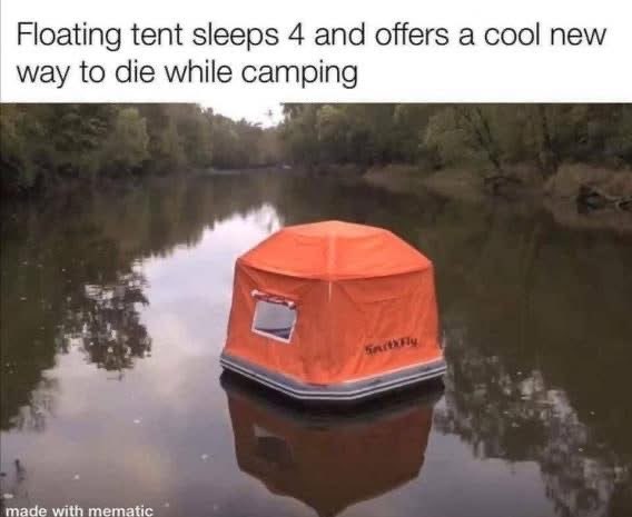 This tent for camping on water is apparently a 'cool new way to die'