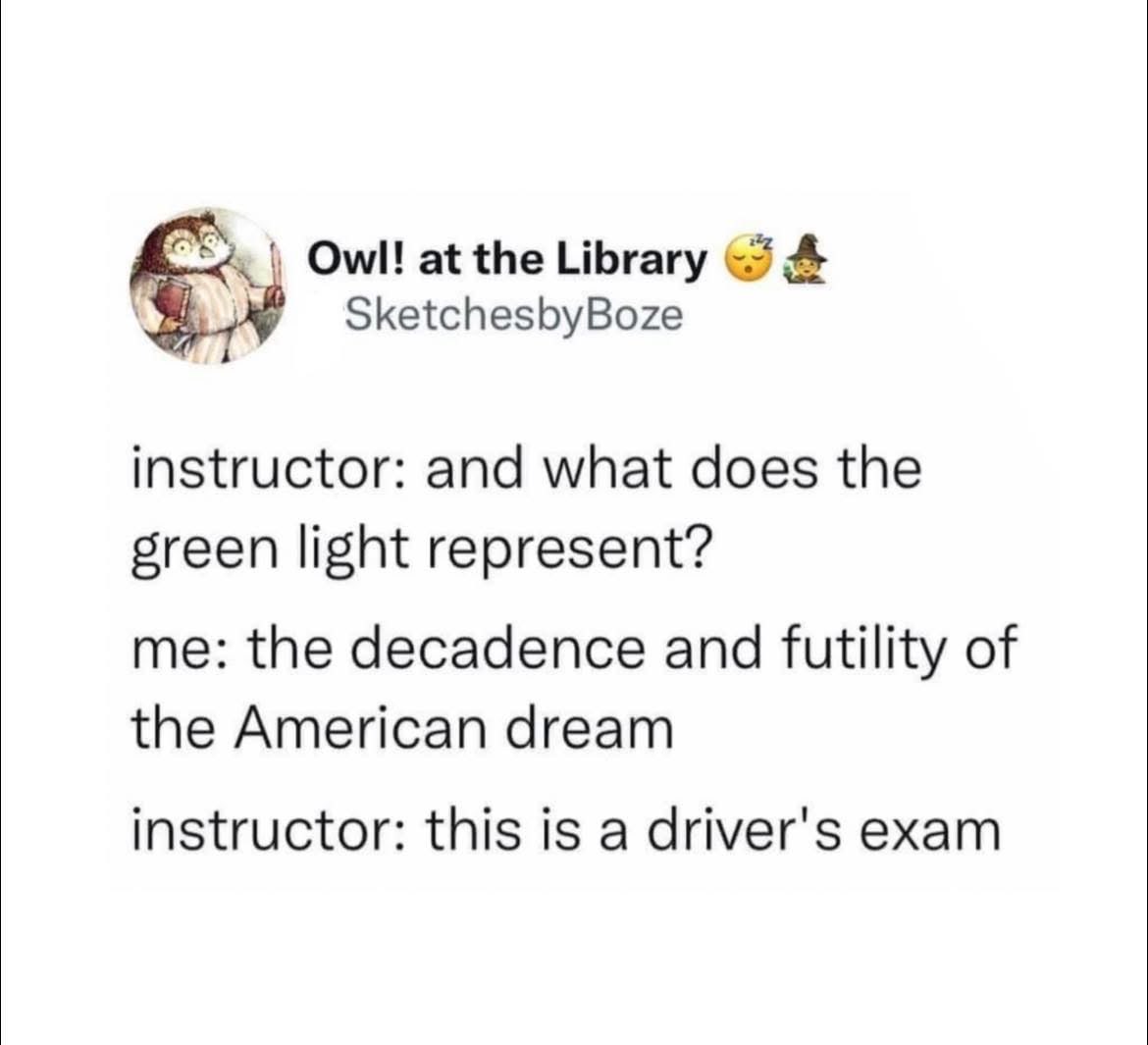 When you're overthinking a simple question on your driver's test lol