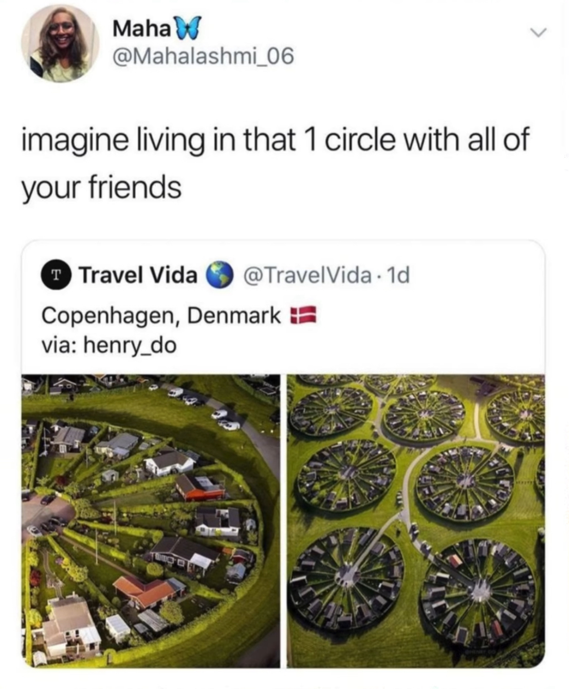 Imagine all your friends living in a cul-de-sac that looks like a target.
