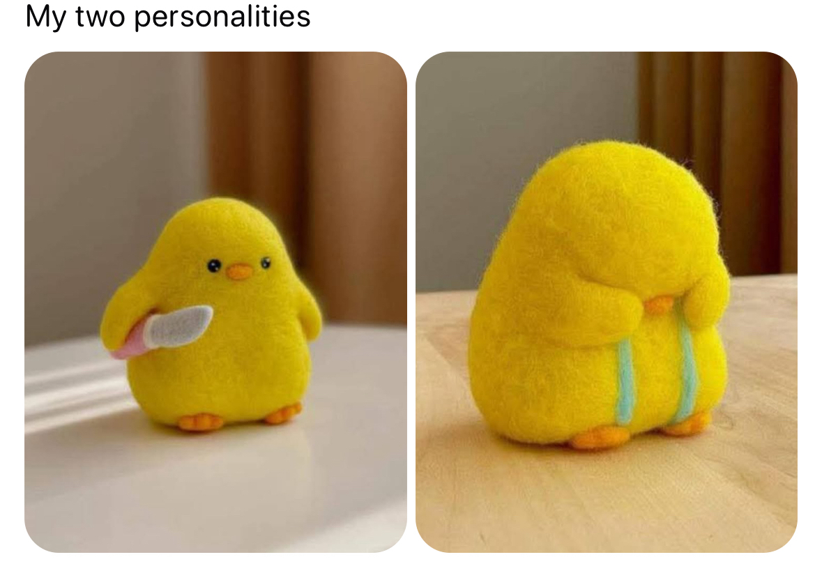 Me right before I mess up everything vs. me five seconds later