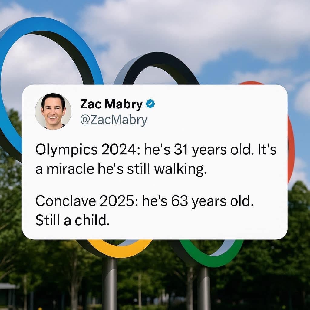 When the Olympics treats 31 like ancient history but the Conclave thinks 63 is basically a toddler lol