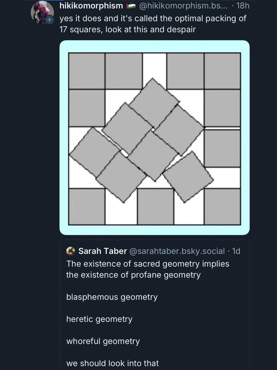 When they try to explain geometry but it's just a bunch of squares crammed together