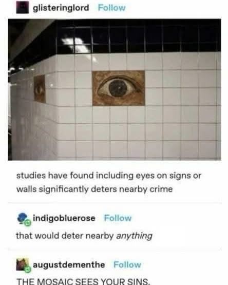 When the wall decorative eye sees all your sins