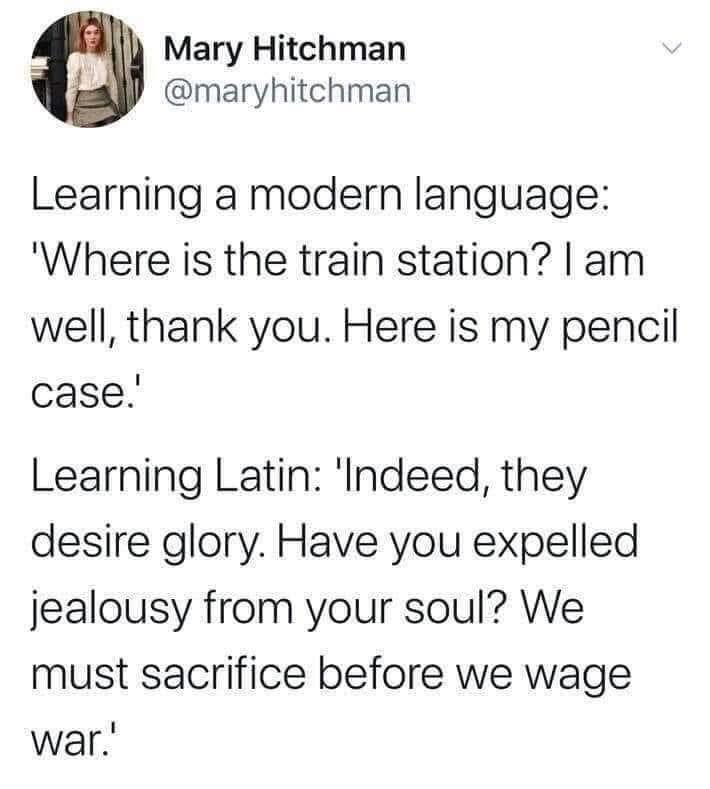 Why modern language classes are so basic vs. Latin classes which are kinda intense lol