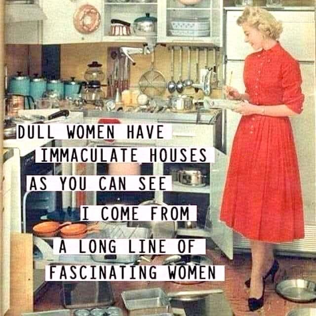 When your house is spotless but you're also secretly a totally fascinating person.